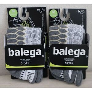 Balega 8073/0339 Unisex Sz Medium White/Gray Silver No Show Socks